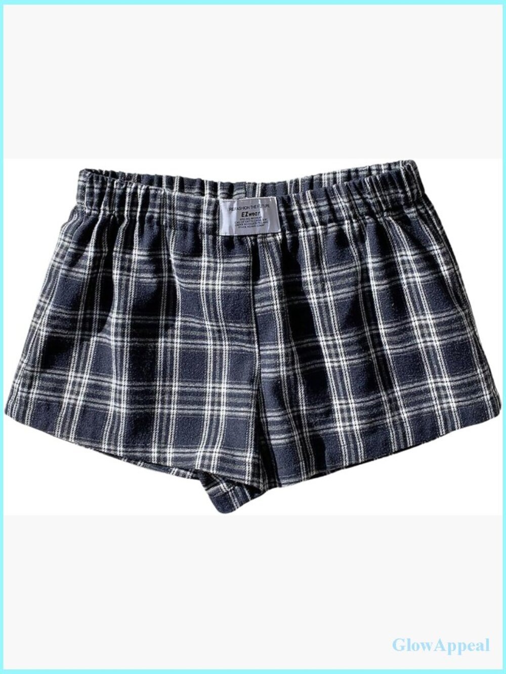Plaid Pajama Shorts Elastic Low Rise Y2k Sleep Lounge